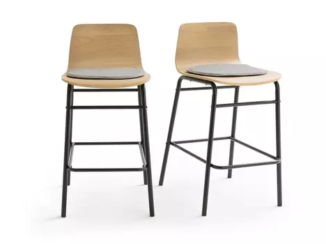 Комплект барных стульев blutante (laredoute) бежевый 43x85x50 см.