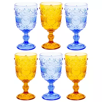 Комплект бокалов «бельведер» (6 штук, 2 цвета) (object desire) мультиколор 8x16x8 см.