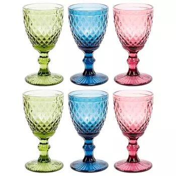 Комплект бокалов «луи» (6 штук, 3 цвета) (object desire) мультиколор 8x15x8 см.