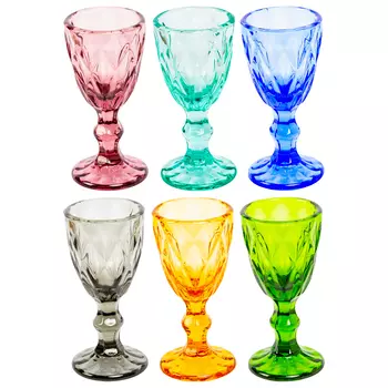Комплект бокалов «маркиз» мини-версия (6 штук, 6 цветов) (object desire) мультиколор 4x10x4 см.