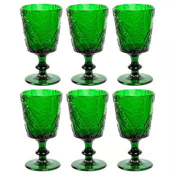 Комплект бокалов «петаль» (6 штук, изумруд) (object desire) зеленый 9x16x9 см.