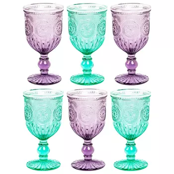 Комплект бокалов «тильда» (6 штук, 2 цвета) (object desire) мультиколор 9x16x9 см.