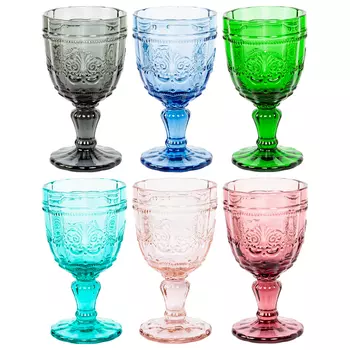 Комплект бокалов «венето» (6 штук, 6 цветов) (object desire) мультиколор 9x15x9 см.