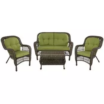 Комплект для отдыха (стол, 2 кресла и диван) (ecodesign) зеленый 142x91x80 см.