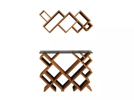 Комплект геометрия (odingeniy) коричневый 67.0x85.0x24.0 см.