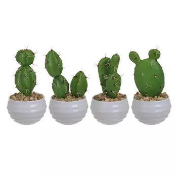 Комплект искусственных цветков в кашпо wish (4 шт) (to4rooms) зеленый 15 см.