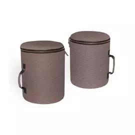 Комплект из 2-х пуфиков denver (my interno) серый 35x44x35 см.