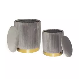 Комплект из 2-х пуфиков geneva (my interno) серый 36x44x36 см.