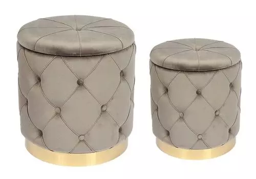 Комплект из 2-х пуфиков paris (my interno) серый 40.0x48.0x40.0 см.