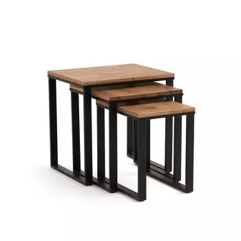Комплект из 3 столов hiba (laredoute) коричневый 50x50x40 см.