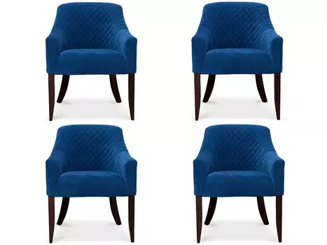 Комплект из 4 стульев lexington (myfurnish) синий 66x83x65 см.