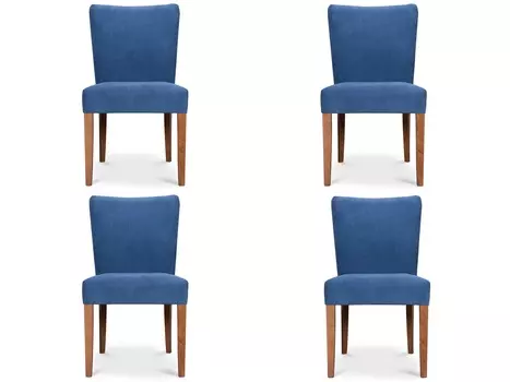 Комплект из 4 стульев seth (myfurnish) синий 49x87x54 см.