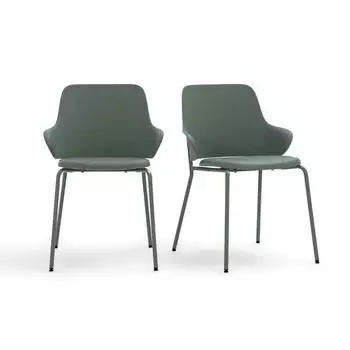 Комплект из двух обеденных кресел bertille (laredoute) зеленый 53x77x52 см.