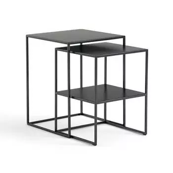 Комплект из двух приставных столиков hiba (laredoute) черный 40x52x40 см.