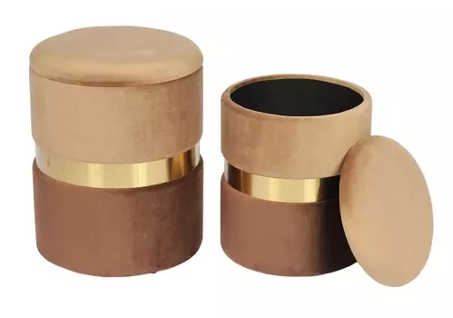 Комплект из двух пуфиков new-york (my interno) коричневый 44 см.