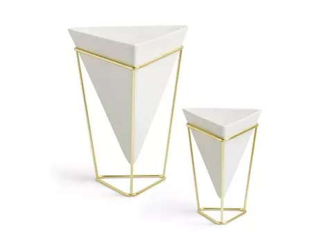 Комплект кашпо trigg (2 шт) (umbra) белый 15x20x14 см.