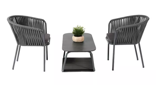 Комплект мебели «тулон» (на 2 персоны) (outdoor) серый 90x80x174 см.