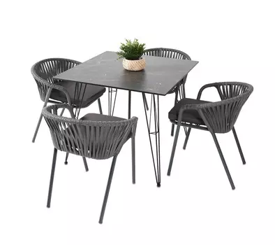 Комплект мебели женева (на 4 персоны) (outdoor) серый 214x75x214 см.