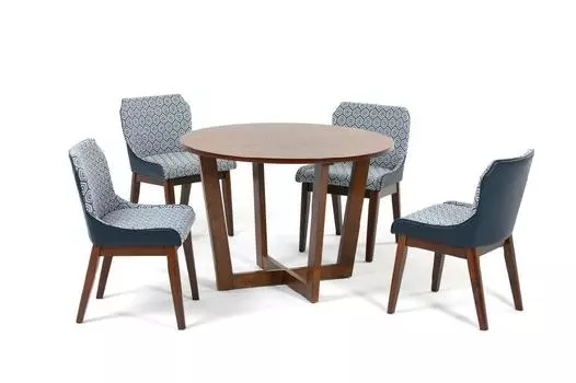 Комплект обеденный (стол borneo + 4 кресла rebak) (ecodesign) синий 110x75x110 см.