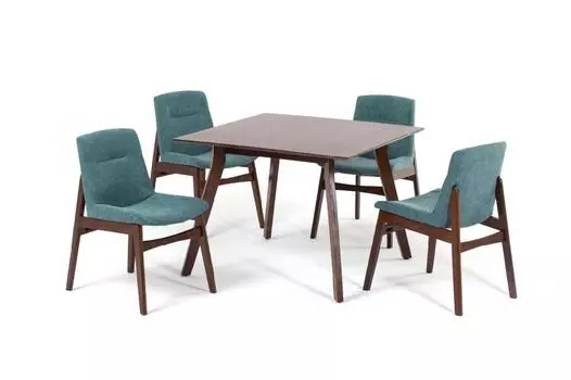Комплект обеденный (стол singa + 4 кресла kajang) (ecodesign) зеленый 100.0x75.0x100.0 см.