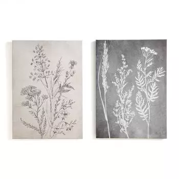 Комплект панно flera (2 шт) (laredoute) серый 50x70x3 см.