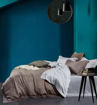 Комплект постельного белья (евро) (asabella) коричневый 240x260 см.