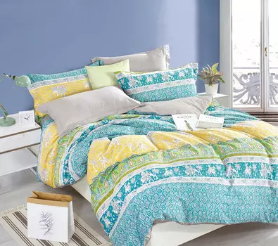 Комплект постельного белья (евро) (asabella) мультиколор 200x220 см.