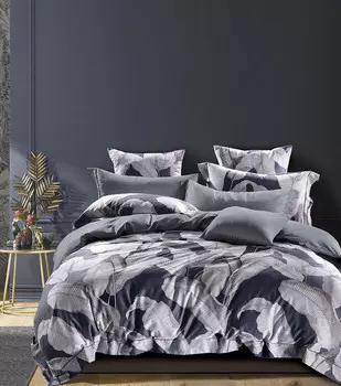 Комплект постельного белья (евро) (asabella) серый 200x220 см.