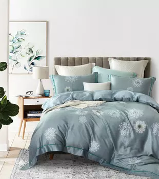 Комплект постельного белья (евро) (asabella) серый 200x220 см.