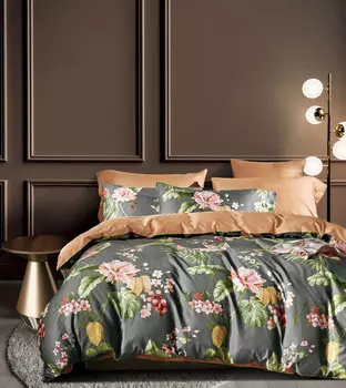 Комплект постельного белья (евро) (asabella) серый 50.0x5.0x37.0 см.