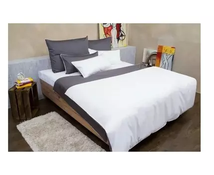 Комплект постельного белья (евро макси) graphite white (elhomme) серый 43x10x32 см.