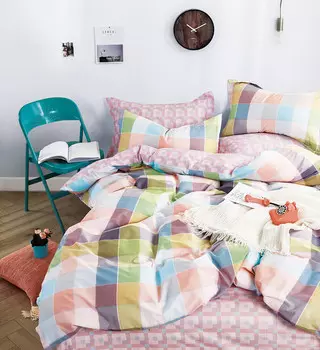 Комплект постельного белья (полутороспальный) (asabella) розовый 160x220 см.