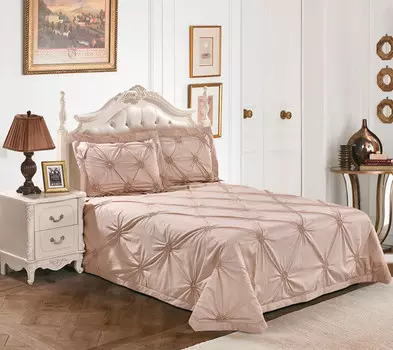 Комплект с покрывалом (asabella) розовый 240x260 см.