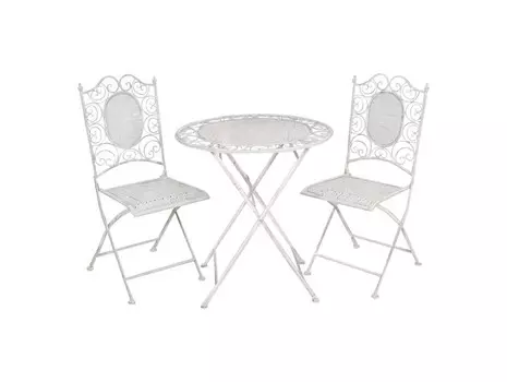 Комплект уличной мебели (3 предмета) (kristy home) белый