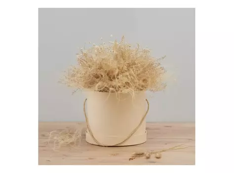 Композиция с ковылем (wowbotanica) бежевый 32 см.