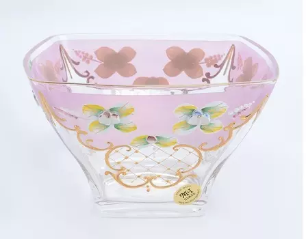 Конфетница розовая uhlir (bohemia) розовый 18 см.