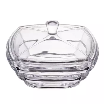 Конфетница с крышкой segment 20 см (crystalite bohemia) прозрачный 17x12x17 см.