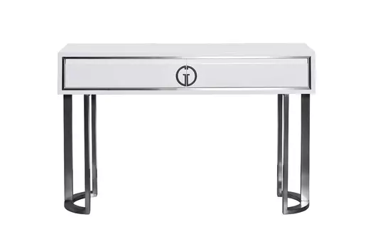 Консоль белый лак/хром (garda decor) белый 120x78x30 см.
