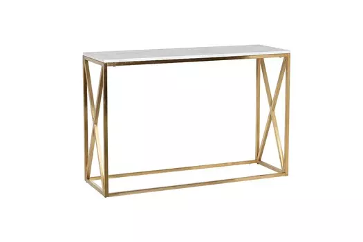 Консоль из белого мрамора (garda decor) золотой 120x78x40 см.