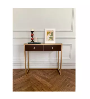 Консоль коричневого цвета с двумя ящиками (for miss) коричневый 90x80x31 см.