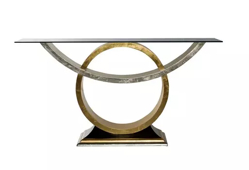 Консоль circus со стеклом (garda decor) коричневый 157x85x46 см.