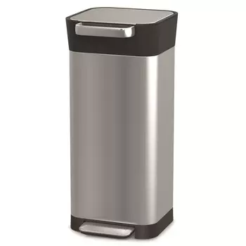 Контейнер для мусора с прессом titan (joseph joseph) серебристый 30x68x32 см.