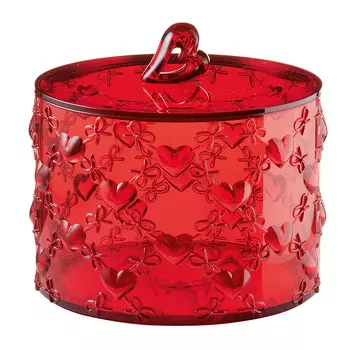 Контейнер с крышкой love (guzzini) красный 15x14x15 см.