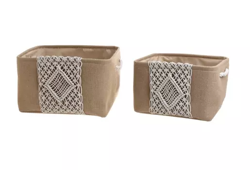 Корзина, набор 2 шт buckland (to4rooms) бежевый 40x23x35 см.