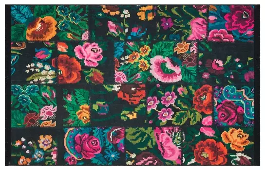 Ковер с бахромой (apex) черный 160x230x1 см.