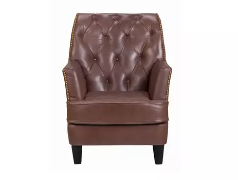 Кожаное кресло noff (mak-interior) коричневый 80x109x80 см.