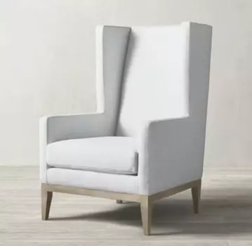 Кресло draper wingback (idealbeds) серый 74x112x81 см.