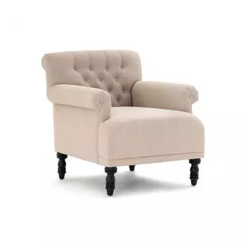 Кресло из плотного льна с обивкой napold (laredoute) бежевый 70x78x80 см.