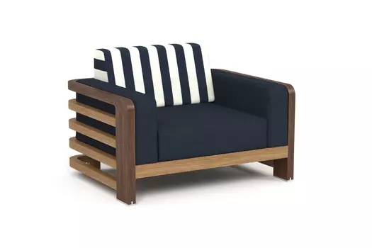 Кресло лаунж lagoon (yachtline) синий 113x74x83 см.