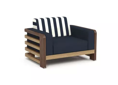 Кресло лаунж lagoon (yachtline) синий 113x74x83 см.